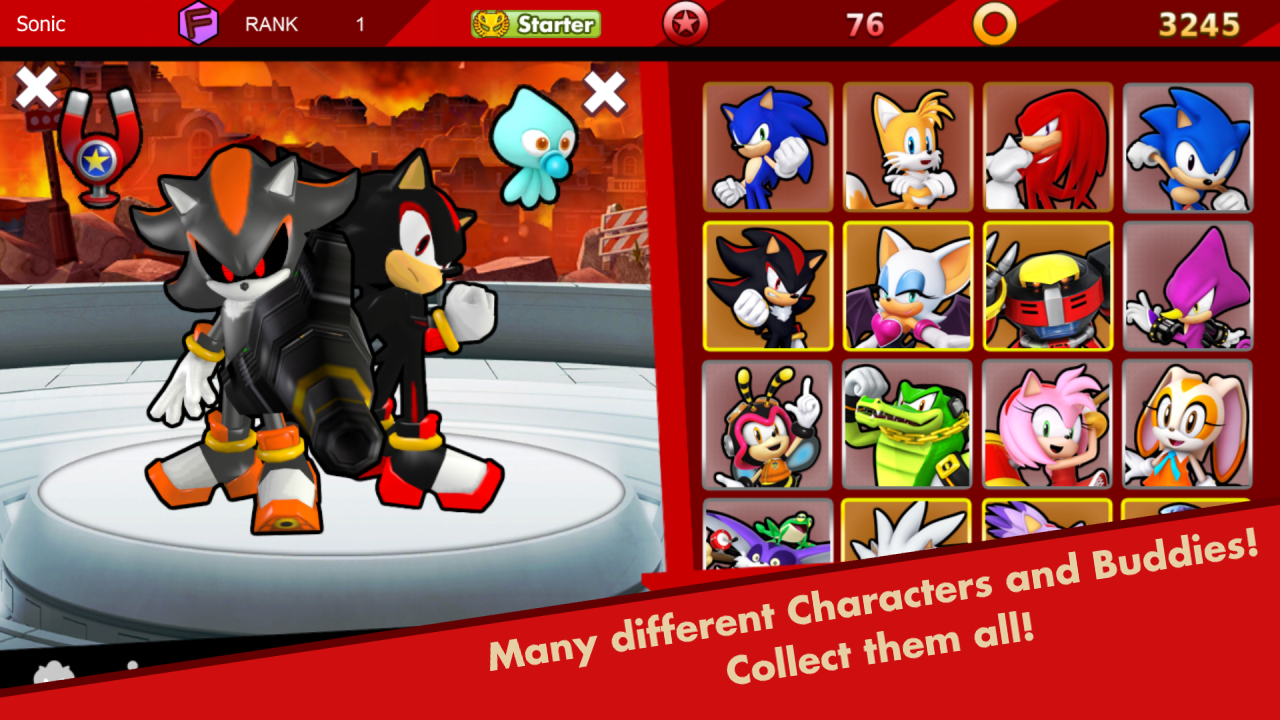 Many different Characters and Buddies! Collect them all!